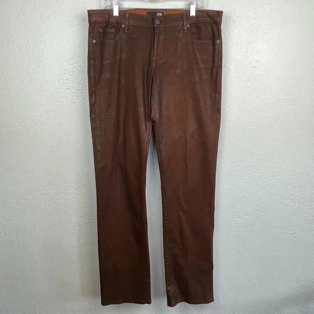 David Kahn Women's Chameleon Wax Coated NIKKI Straight Leg Jeans - Size 32